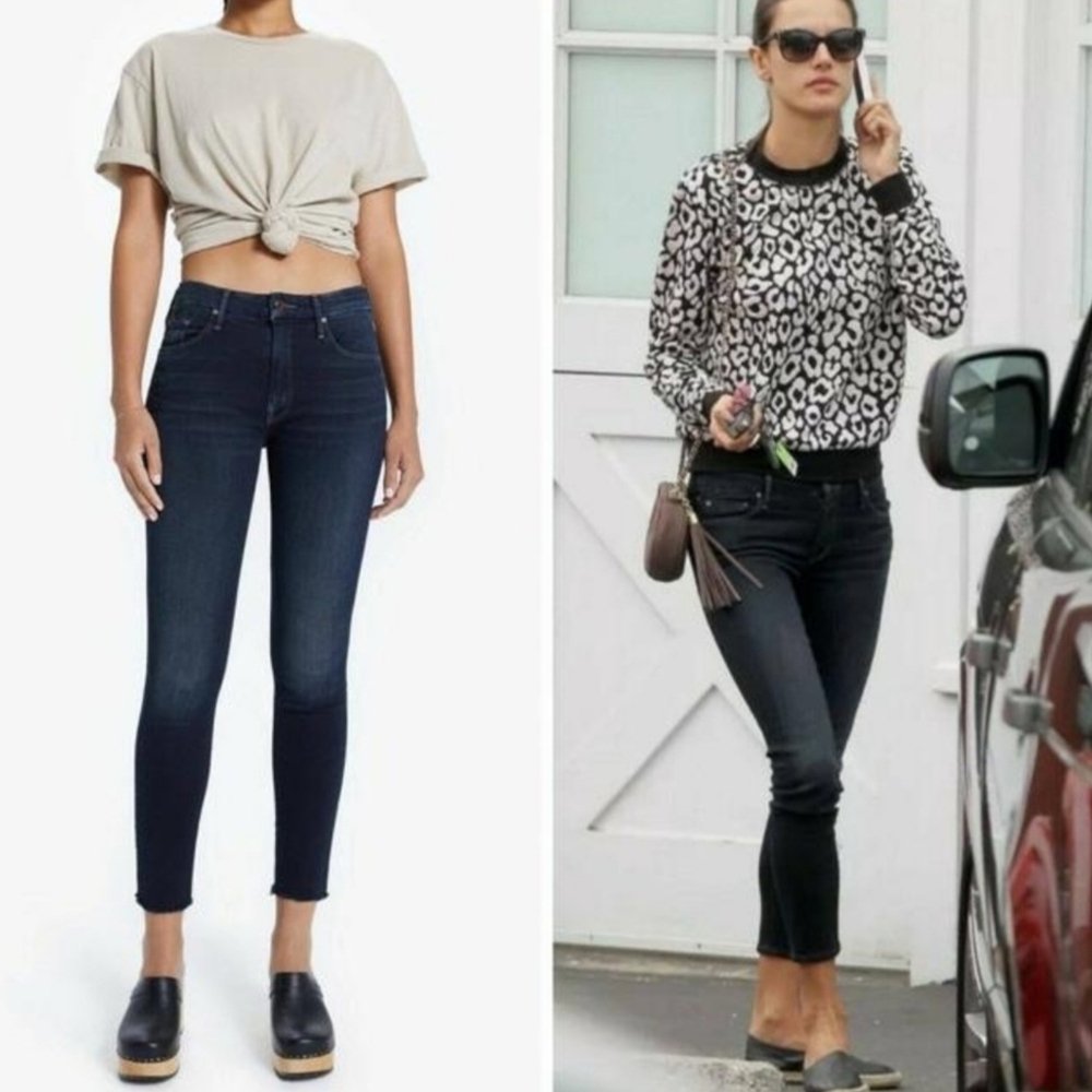 Mother The High Waisted Looker Jeans Super Stretch Denim Coffee, Tea, Or Me 25